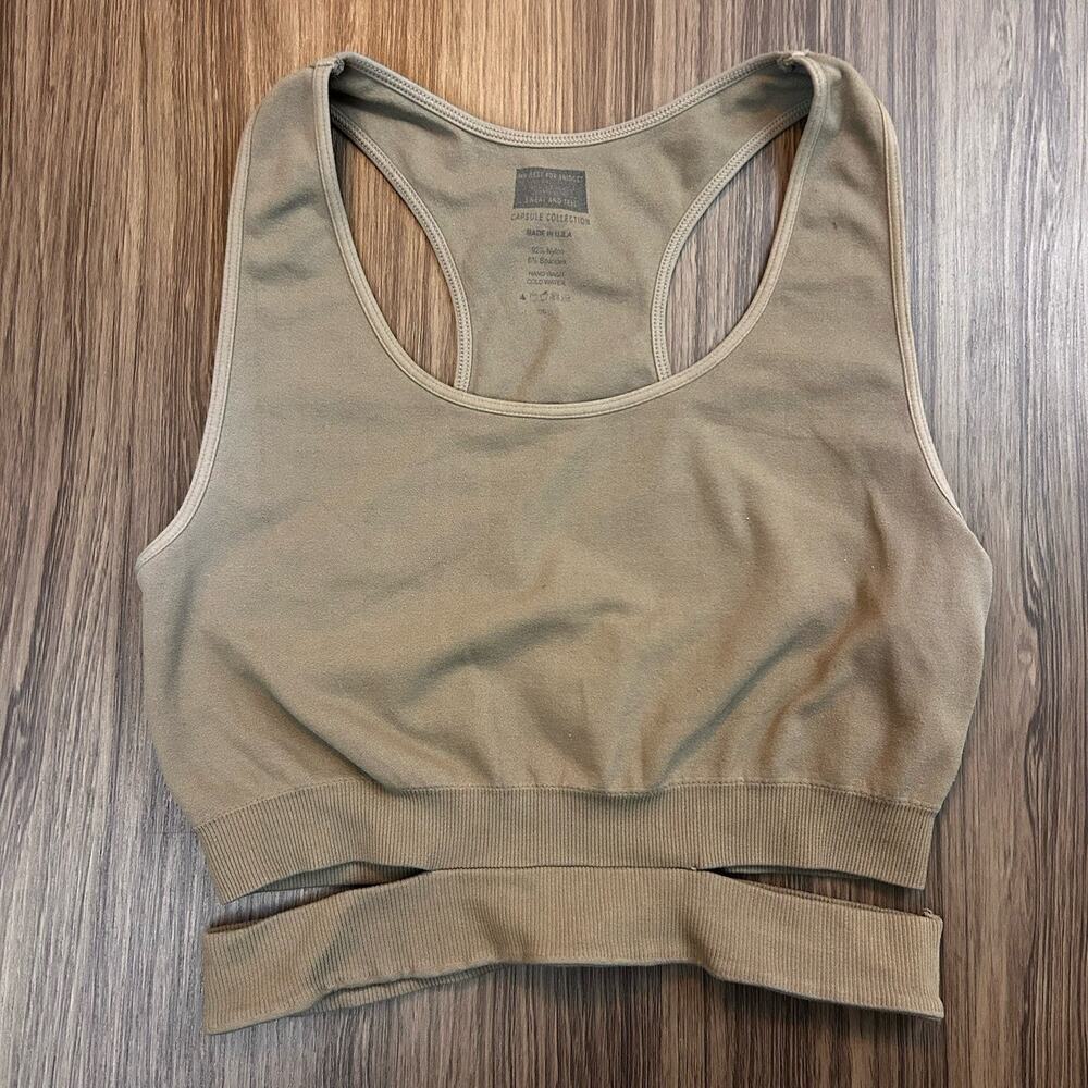 Made in USA No Rest For Bridget Sweat and Tell Sports Bra Tank OS